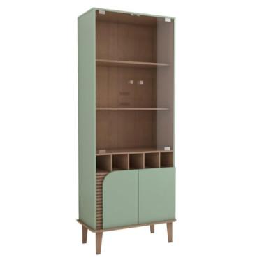 Imagem de Cristaleira Balneário 4 Portas 2 Prateleiras Adega (Verde)