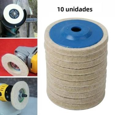 Imagem de Discos De Polimento De Lã De 100mm, 10 Peças Para Metal, Mármore, Vidr