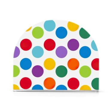 Imagem de Porta-guardanapos de acrílico de bolinhas arco-íris, suporte de toalha de papel de campista em forma de U, suporte de toalhas de papel bancada, suporte de toalha de papel de mão