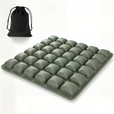 Imagem de Petitol Almofada de assento inflável para viagens de avião – Pressione para inflar sem bomba, almofada de descompressão, portátil para escritório sentado prolongado, cadeira de rodas, assentos de