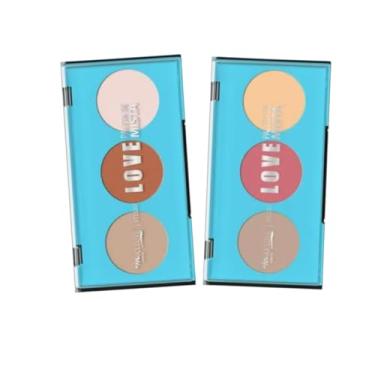 Imagem de Max Love Kit 2 Paletas Multifuncionais 3 em 1, Blush Sombra Iluminador, Tons Neutros e Rosados