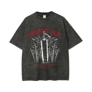 Imagem de Camisetas Unissex Oversized De Alta Qualidade Em Algodão Com Estampa B