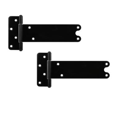 Imagem de Pubotlu Dobradiças de porta em T, dobradiça em T resistente, dobradiças T-Gate, dobradiças de alça de portão, ferragens forjadas pretas para cercas de madeira, porta de celeiro, portas de galpão (20