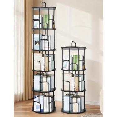 Imagem de Estante para Livros Giratória 360 Graus, 5 Andares Estante Giratória Livros, 161* 40 cm, Estánte Giratória para Livrós, Adequado para a Sala de Estar, Escritório e Quarto