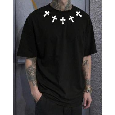 Imagem de Camiseta Basica Estampada Masculina Cruz Algodão Academia - crushed, P