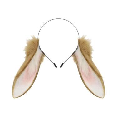 Imagem de Tiara De Orelhas De Coelho Em Pelúcia Sintética, Acessório Para Fantas