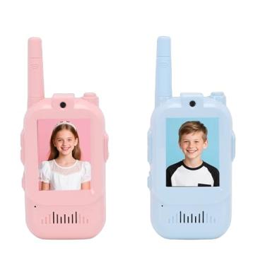 Imagem de GOWENIC Walkie Talkies de Vídeo para Crianças, Intercomunicador de Vídeo Recarregável Portátil Walkies Talkies Infantis, Efeitos de Voz Divertidos, para Jogos Em Família, Ao Ar Livre
