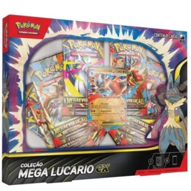 Imagem de Cartas Pokémon Coleção Mega Lucario Ex com 49 Cards - Copag