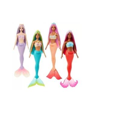 Imagem de Boneca Barbie Sereia Com Cabelo Colorido HRR02 Mattel Sortido Única, Ú