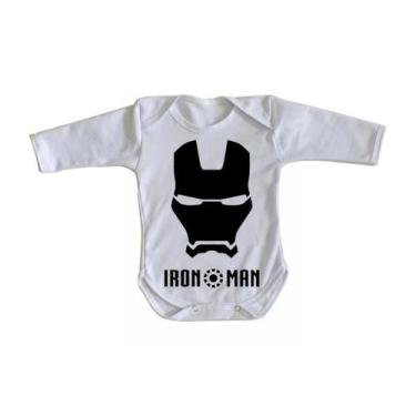 Imagem de body nenê criança roupa bebê manga longa Homem Ferro , GG  (9-13 Meses