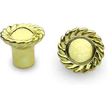 Imagem de QCAA Mini puxador decorativo, 1,9 cm, para caixas de joias, gavetas, porta artesanal, banhado a latão, pacote com 20, feito em Taiwan