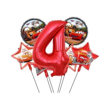 Imagem de Conjunto De Balões De Folha Do Lightning McQueen Para Decoração De Fes