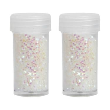 Imagem de Kit 2 Potes Saleiro Glitter Neon Carnaval Festas (Branco)