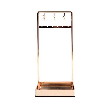 Imagem de Suporte de joias suporte de exibição de joias decoração de mesa de vestir multifuncional gancho de metal brinco colar prateleira de armazenamento de joias rack de armazenamento de joias (B)