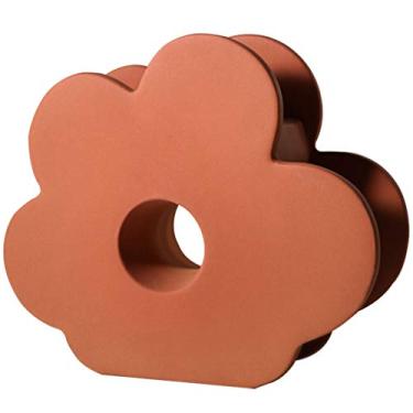 Imagem de Vaso bonito em forma de flor, vasos de cerâmica criativos, ornamentos de sala de estar nórdicos, centros de mesa de jantar modernos, para aniversário de casamento (cor: laranja)