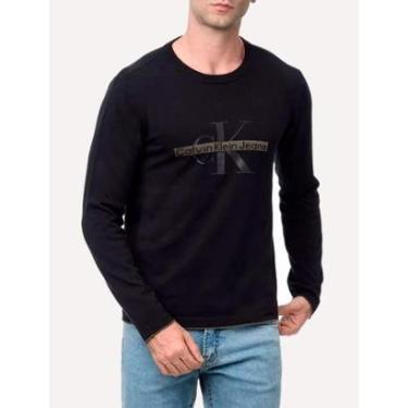 Imagem de Moletom Calvin Klein Jeans Masculino Gel Reissue Stripe Preta-Masculino