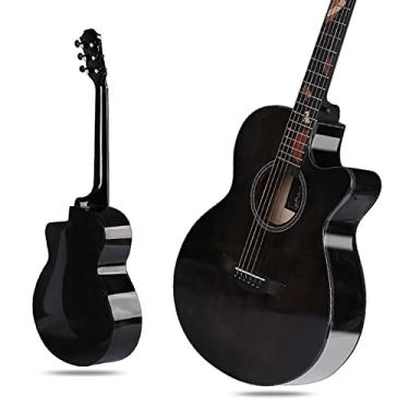 Imagem de Guitarra única brilhante 101 cm Spruce Basswood Adulto Folk Guitarra Graffiti Fingerboard Guitarra Madeira Instrumento Musical A (B)