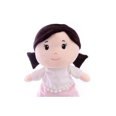 Imagem de Boneca de pano zoe de saia rosa da zip toys criança menina