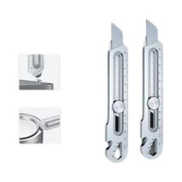 Imagem de Canivete Utilitário Retrátil 6 Em 1 De Aço Inoxidável, Cortador De Cai