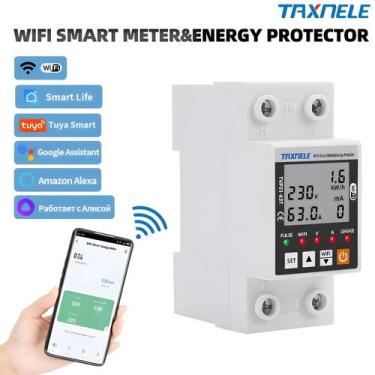 Imagem de Disjuntor Inteligente WiFi 63A TUYA Com Proteção Contra Fuga À Terra, 
