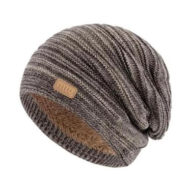 Imagem de Gorro De Inverno Unissex Com Listras E Forro De Pelúcia, Chapéu Tricot