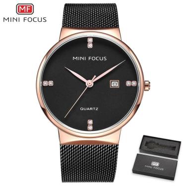 Imagem de Relógio Masculino Mini Focus Mf0181g à Prova D'água Ouro
