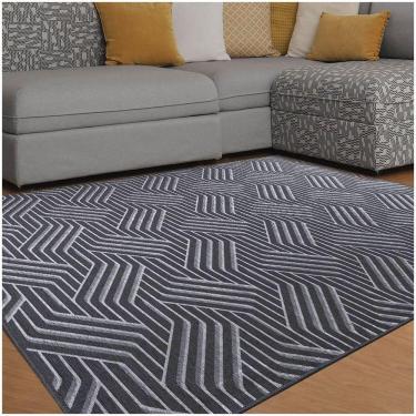 Imagem de Tapete Sala Quarto Funcional Azulejo 1,00 X 1,50 Titulos Chumbo-56