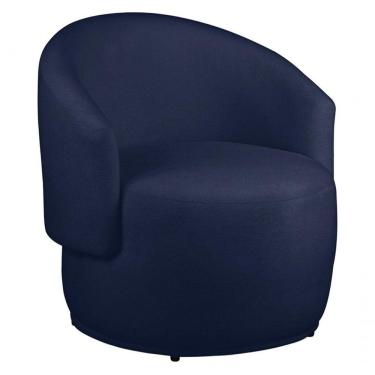 Imagem de Poltrona Decorativa Heitor Sala Escritório E Recepção Suede Azul Marinho Eli Móveis E Decoração