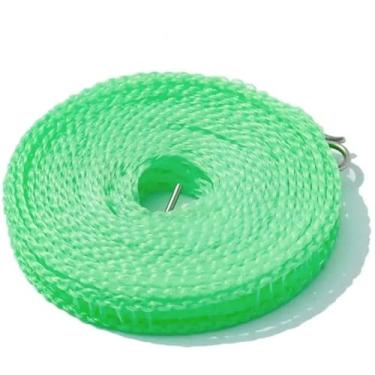 Imagem de Varal portátil de viagem de 5 m/10 m, varal portátil para viagem, à prova de vento, corda de secagem de roupas para acampamento ao ar livre (verde 5 m)