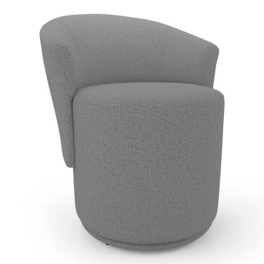 Imagem de Poltrona Orgânica Living Mavi Fixa Linho Cinza Escuro - Desk Design