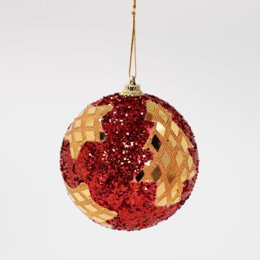 Imagem de Kit 12 Enfeite Bolas Natalina árvore Natal Artesanal Estrela