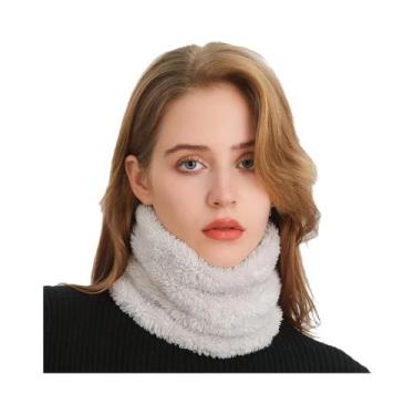 Imagem de Cachecol Feminino De Inverno Corta-Vento De Pelúcia, Gola Tubular De C