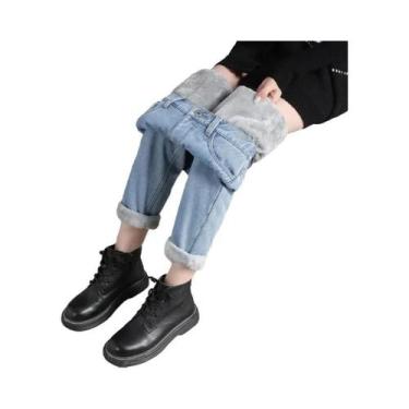 Imagem de Calças Jeans Femininas De Cintura Alta Para O Inverno, Slim, Casuais, 