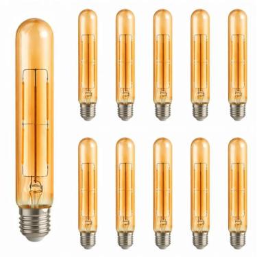 Imagem de 10 Lâmpada Filamento Led Retrô Tubular T32 Âmbar 4W Bivolt - Avant