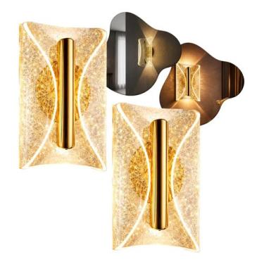 Imagem de kit 2 Arandela Luminária 7W Parede Luxo 2 LED Luz Dupla Quente Neutra 