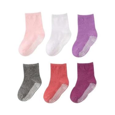Imagem de Meias Antiderrapantes De Algodão Macio E Respirável Para Crianças, 6 P