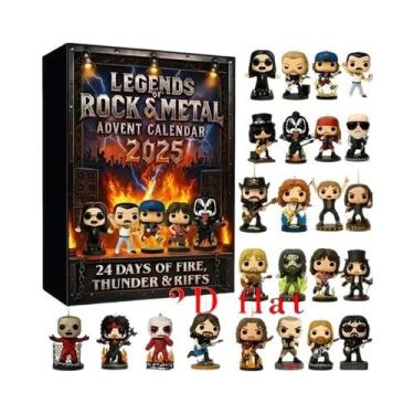 Imagem de Calendário Do Advento Rock Metal 2D Em Acrílico Plano Com Personagens 
