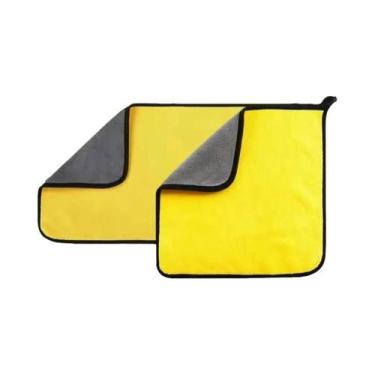 Imagem de Toalhas De Microfibra Amarelas Para Lavagem De Carro, Pano Absorvente 