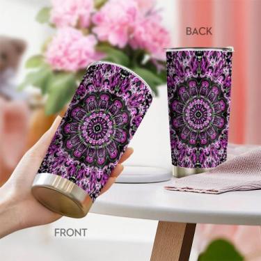 Imagem de Caneca de viagem Oasisdream Tumbler 600 ml com estampa de flores