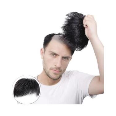 Imagem de Peruca Masculina Natural Respirável De Cabelo Sintético Para Cobertura