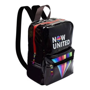 Imagem de Mochila Now United Modelo Preto Escolar Para Viagem Passeio