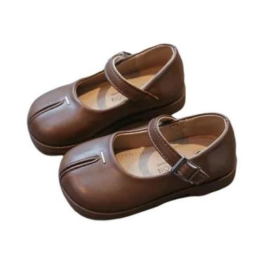 Imagem de Sapatos De Couro Para Meninas, Sola Macia, Antiderrapante, Com Dedos S