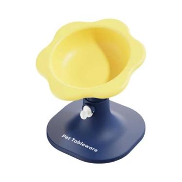 Imagem de Tigela De Água E Comida Para Gatos Com Altura Ajustável, Antiderrapant