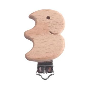 Imagem de Corrente De Chupeta De Madeira De Faia Natural, Mordedor De Bebê De Gr