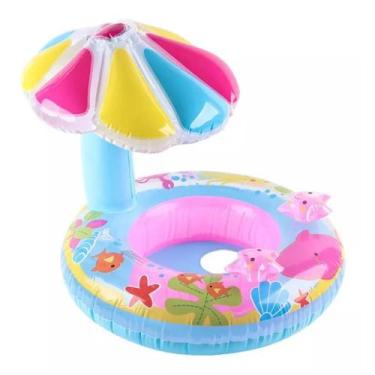 Imagem de Boia Inflável Infantil Bebê com Cobertura e Assento Fralda - Sun Way, 