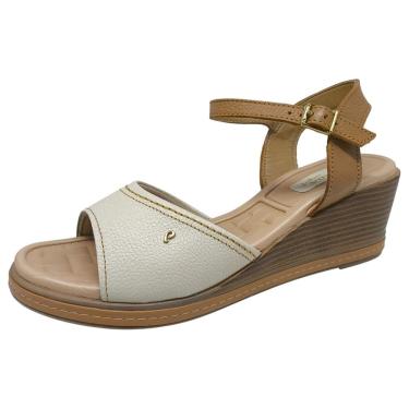 Imagem de Sandália Feminina Anabela Média Conforto Flexível Pegada