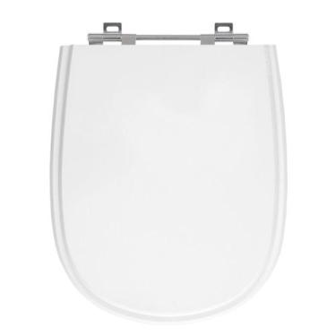 Imagem de Assento Sanitário Ezedra Branco Neve Tampa para Vaso Ideal de Madeira 