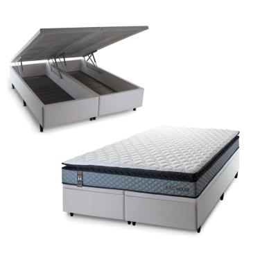 Imagem de Cama Box Baú Chicago Espuma D33 193x203 Branco King House