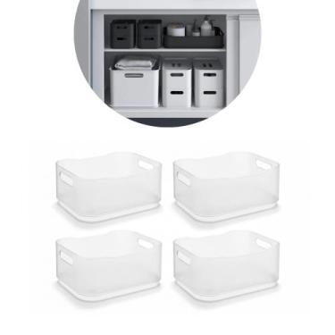 Imagem de Cestos Organizadores Cristal Transparente Fit Pequeno com Alça 1,5L 18