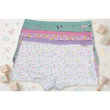 Imagem de Kit Calcinha Infantil Feminina Boxer Shortinho Canelada forro algodão 